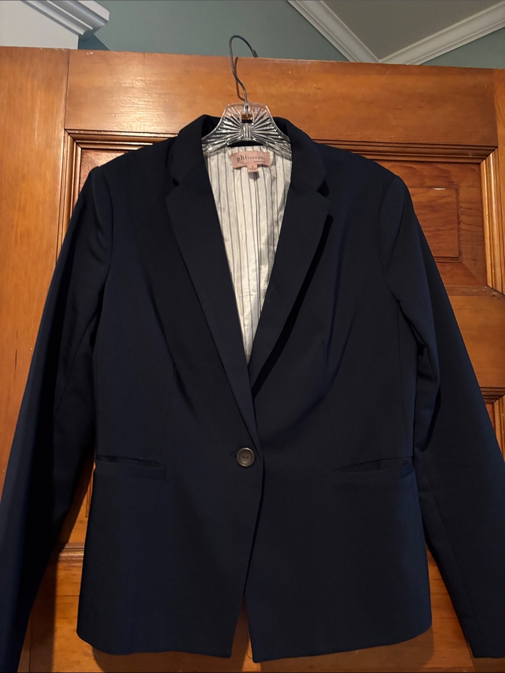 Philosophy Navy Single-Button Tailored Blazer